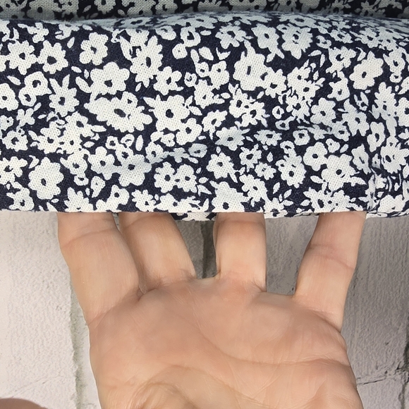 Floral Navy and White Dress Sundress Smocked Back, - Picture 6 of 7